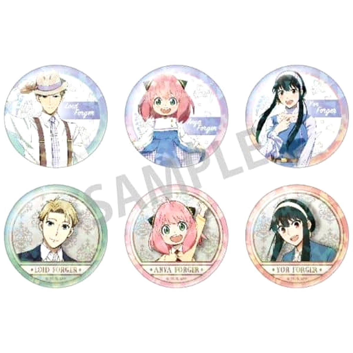 SPY x FAMILY Anya Forger & Others Trading Hologram Can Badge Mix All 6 Types Set Buttons [USED]