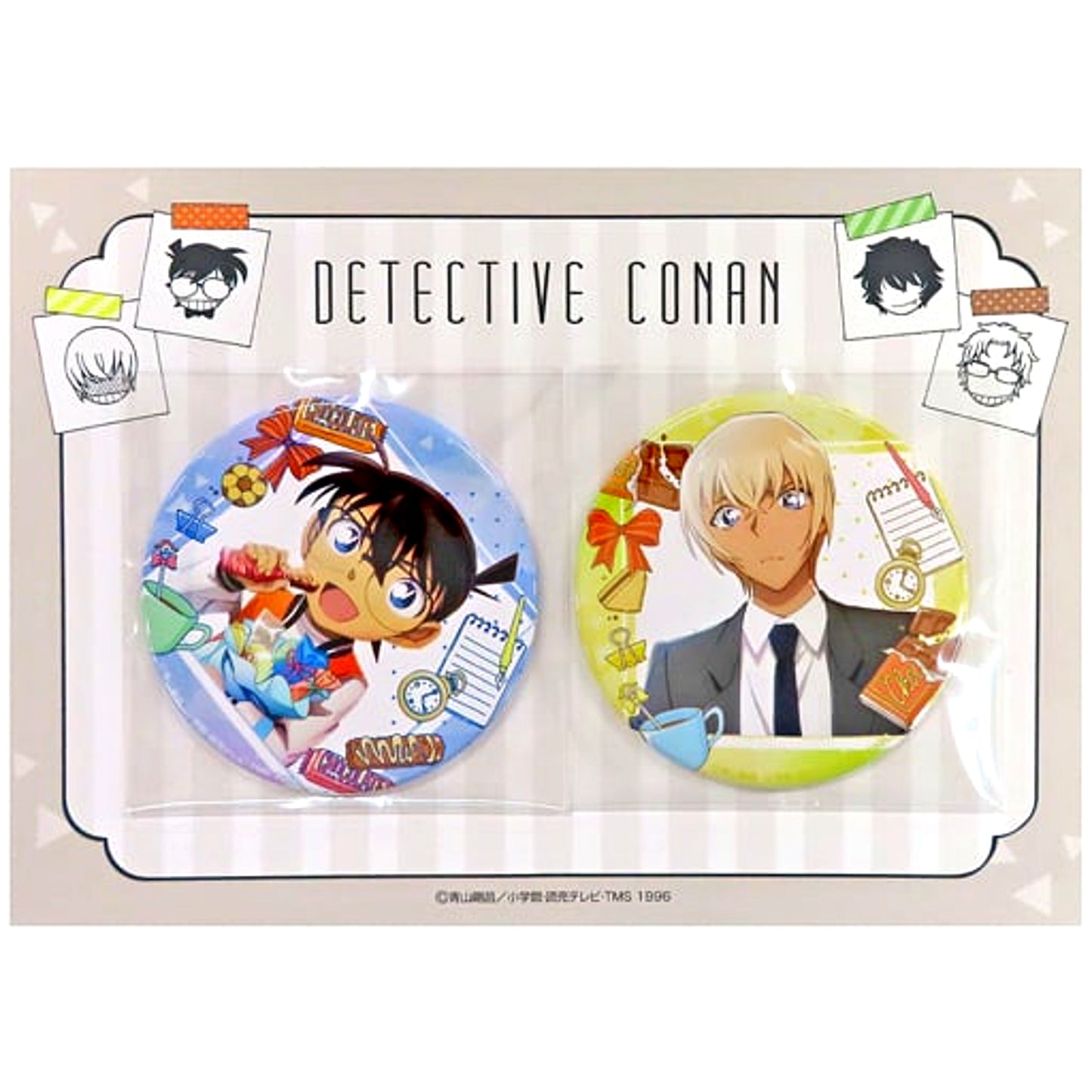 Set of 2 Conan Edogawa & Rei Furuya Detective Conan Button Set Break Time Ver. [USED]