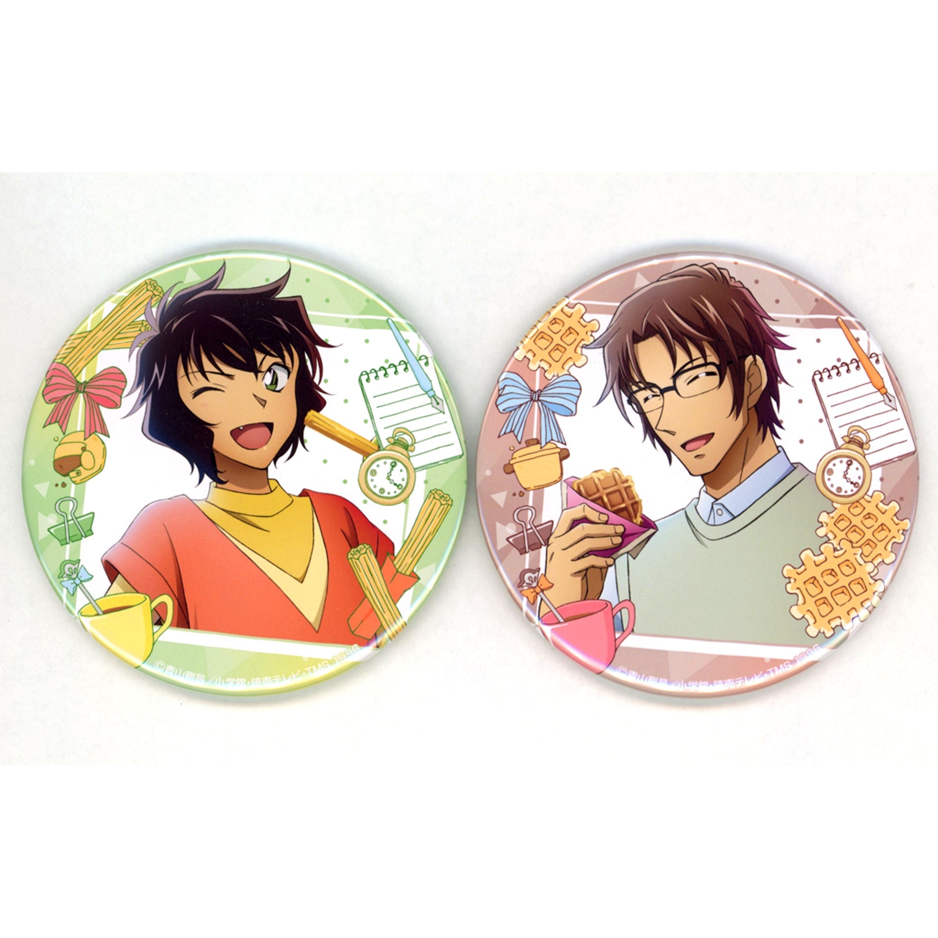 Masumi Sera & Subaru Okiya Button Set of 2 Break Time Ver. Detective Conan [USED]