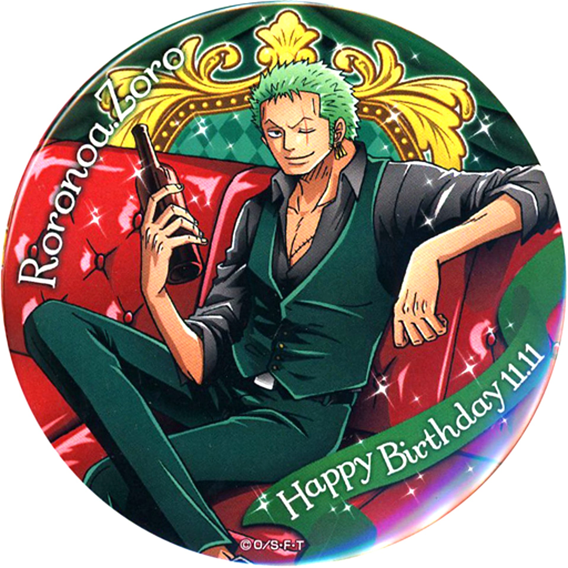 Roronoa Zoro Birthday Button 2016 One Piece Mugiwara Store Limited [USED]