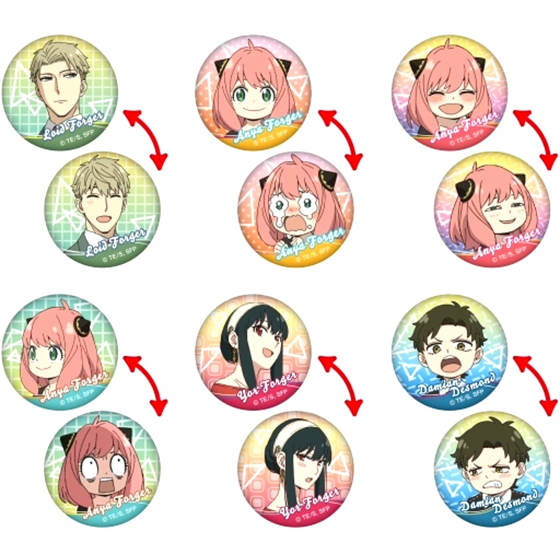 Set of 6 SPY x FAMILY Changing Badge [USED]