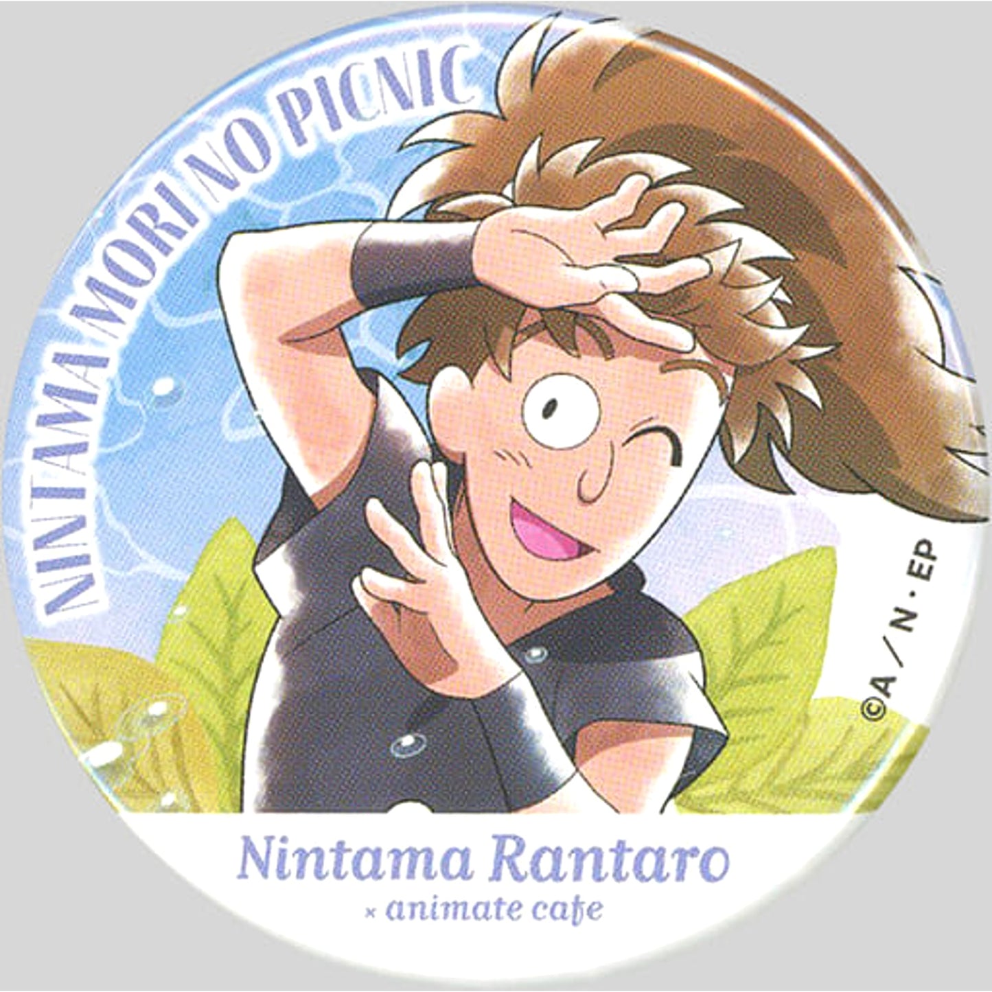 Nintama Rantaro Raizo Fuwa Trading Can Badge Picnic Ver. Nintama Mori no Picnic no Dan Hareza Ikebukuro By Animatecafe Limited Buttons [USED]