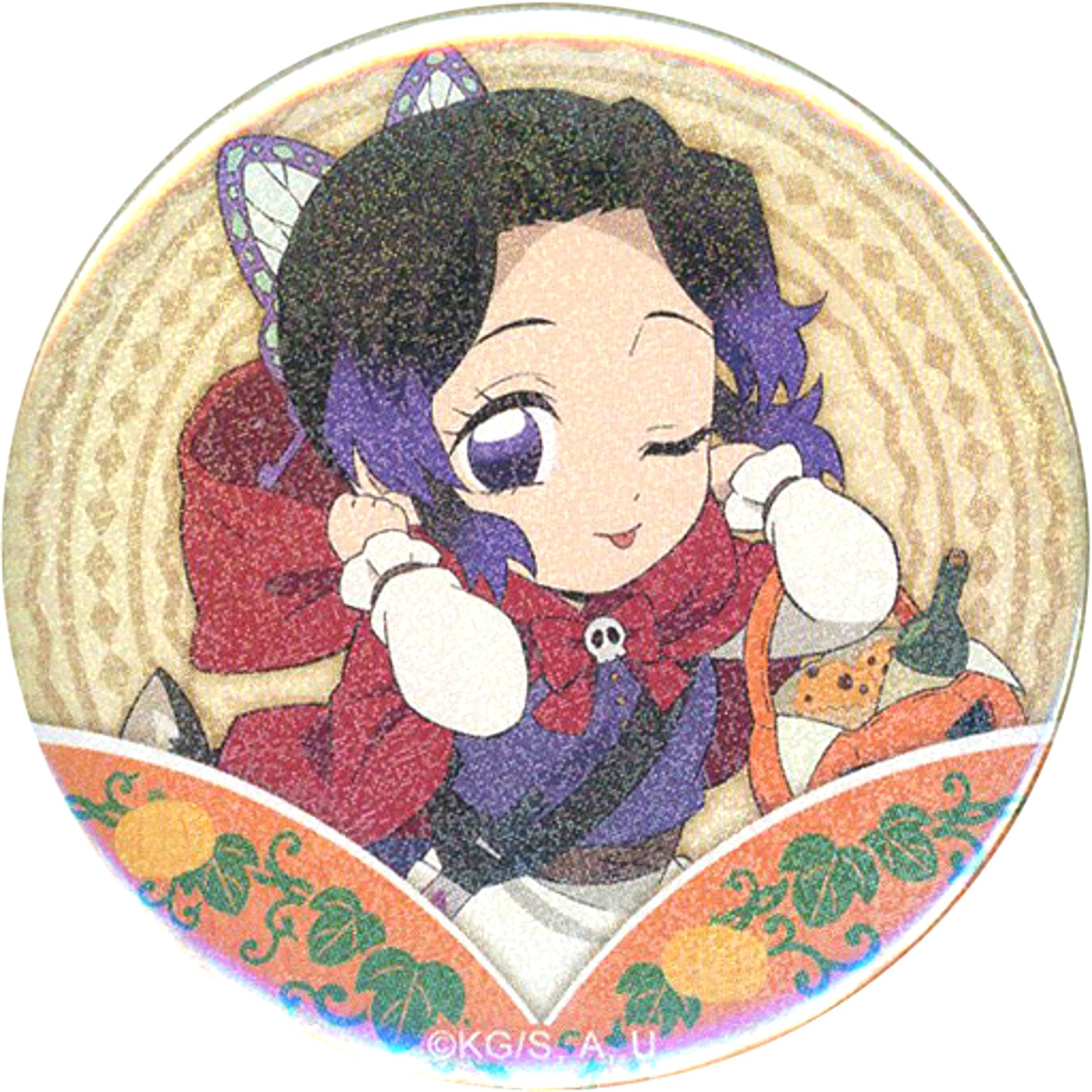 Shinobu Kocho Glitter Demon Slayer x ufotable Cafe Machi Asobi CAFE Halloween Event 2022 Random Button B [USED]