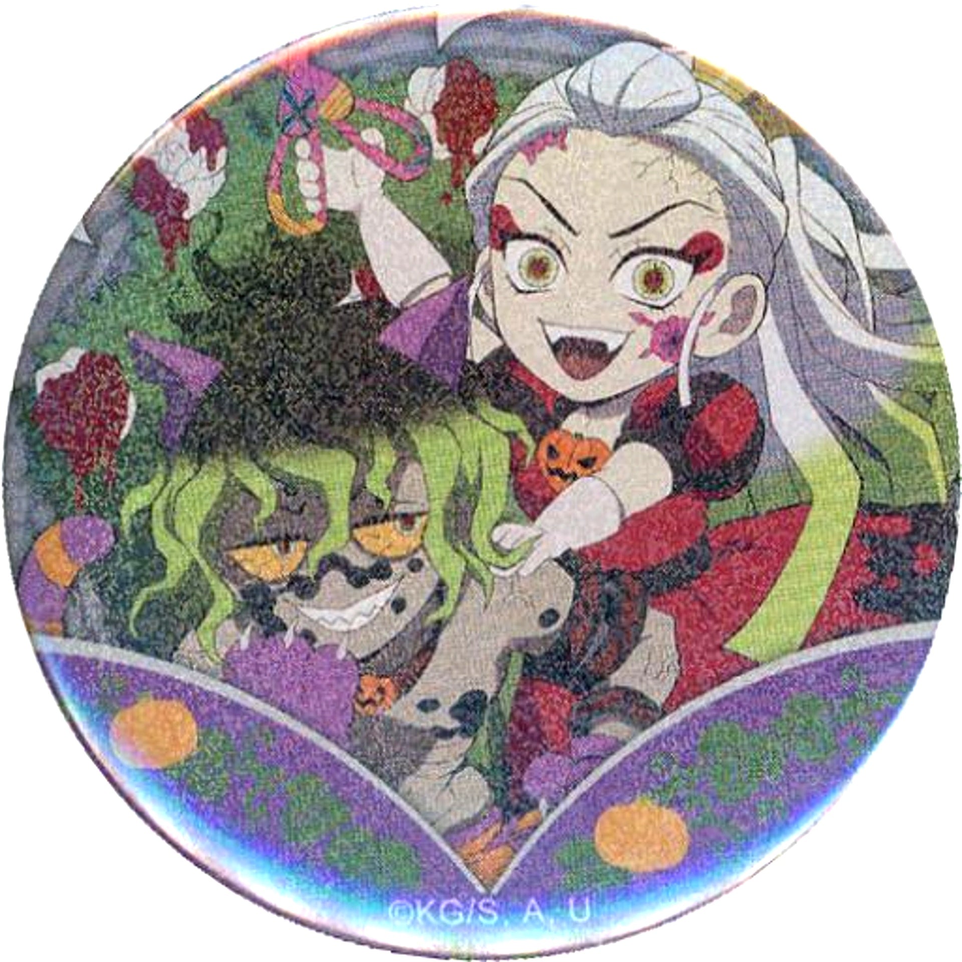 Daki & Gyutaro Glitter Demon Slayer: Kimetsu no Yaiba Random Button B ufotable Cafe Machi Asobi CAFE Halloween Event 2022 [USED]