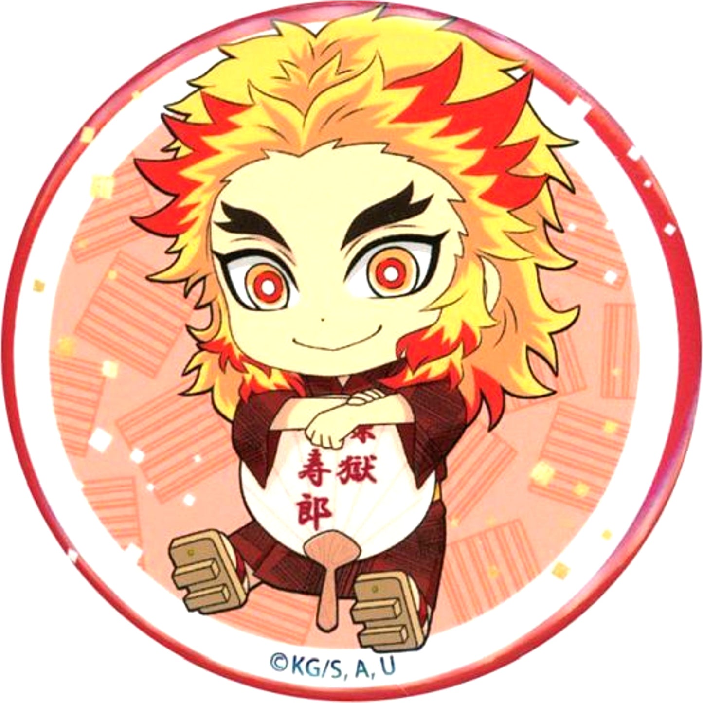 Kyojuro Rengoku Demon Slayer x Randen x Eigamura Kyo no Oshigoto 3 Petanko Trading Button Summer Festival Ver. Vol.2 [USED]