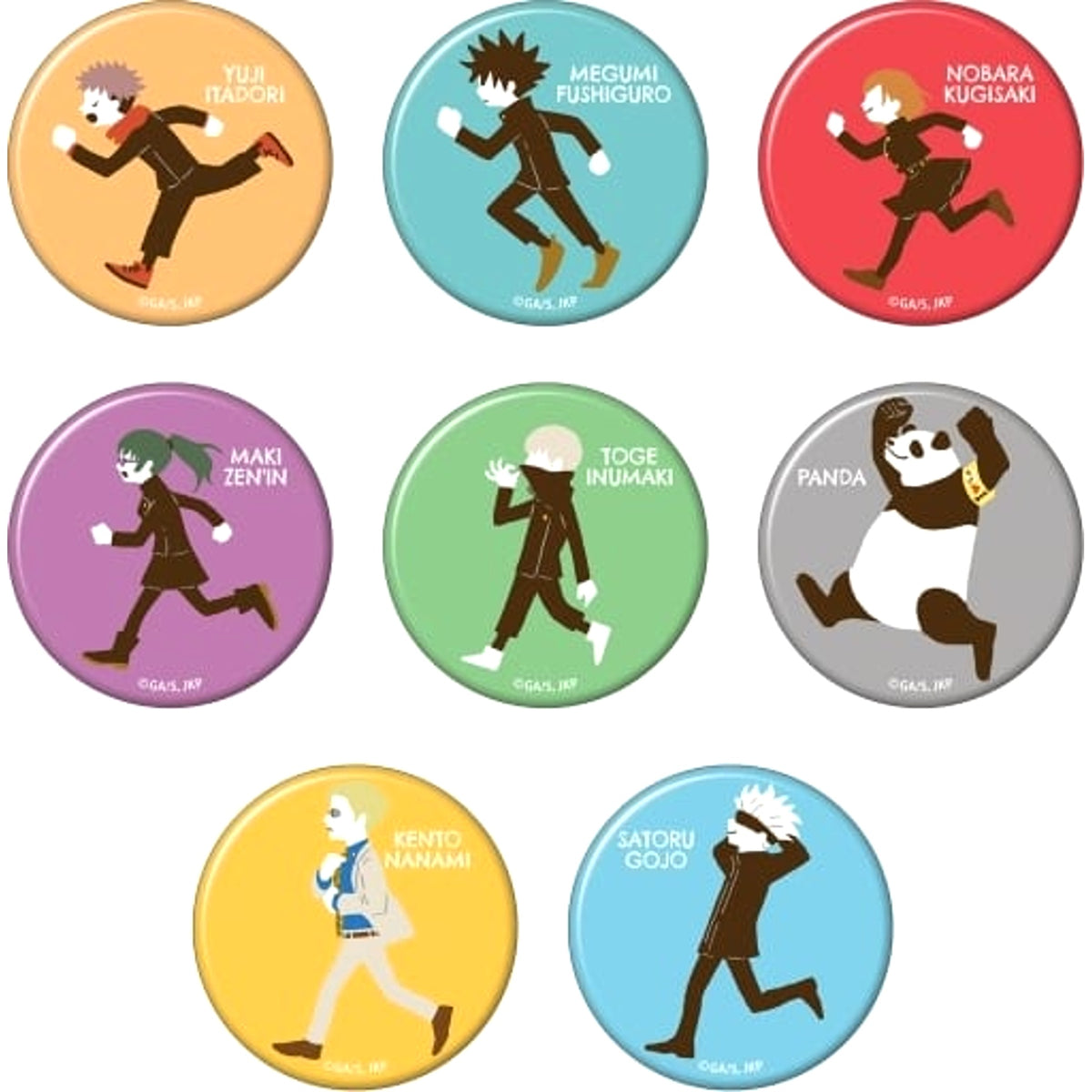 Jujutsu Kaisen Nobara Kugisaki & Others Yuru Palette Character Badge Collection All 8 Types Set Buttons [USED]
