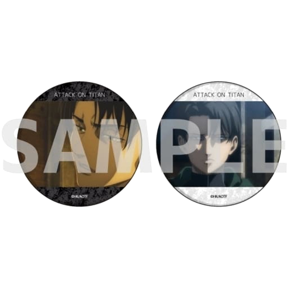 Attack on Titan Levi Ackerman 2nd Edition Ver. Can Badge Set of 2 Buttons [USED]