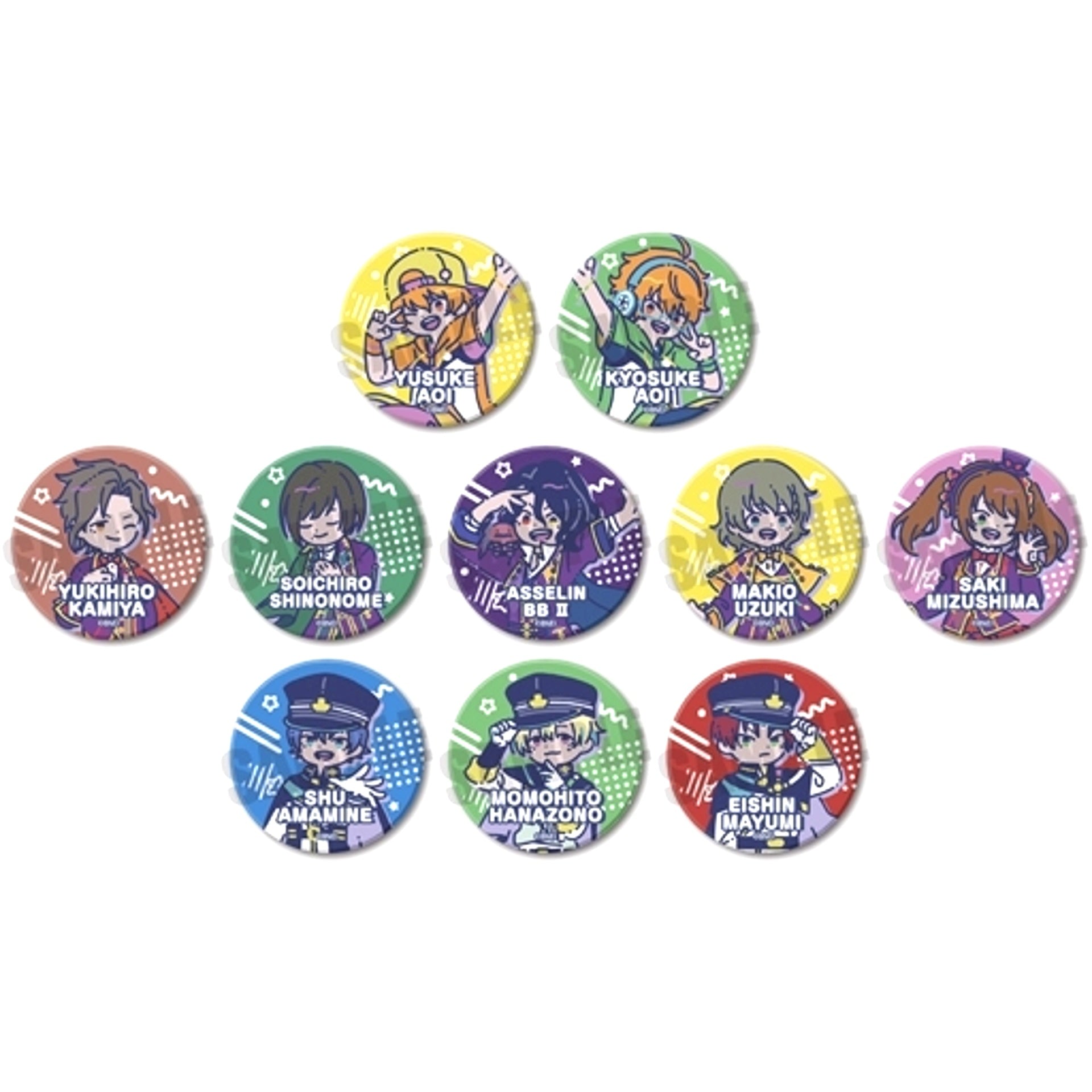 Set of 10 The Idolmaster SideM Retopopu Vol. 3 Leather Badge [USED]