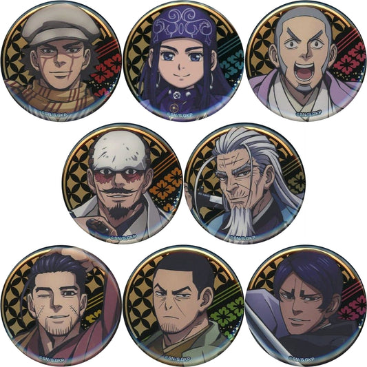Golden Kamuy Hyakunosuke Ogata & Others Newly Drawn Can Badge Collection Haori Ver. Don Quijote 2nd Edition Limited All 8 Types Set Buttons [USED]