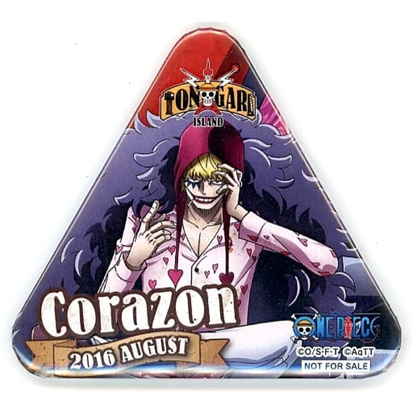 One Piece Corazon Tobacco Tongari Can Badge Tongari Seal Rally Mission Clear Prize Buttons [USED]