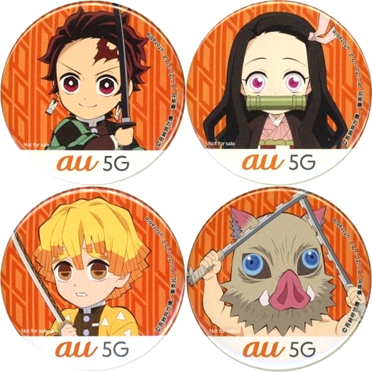 Set of 4 Demon Slayer Button Visit Bonus au [USED]