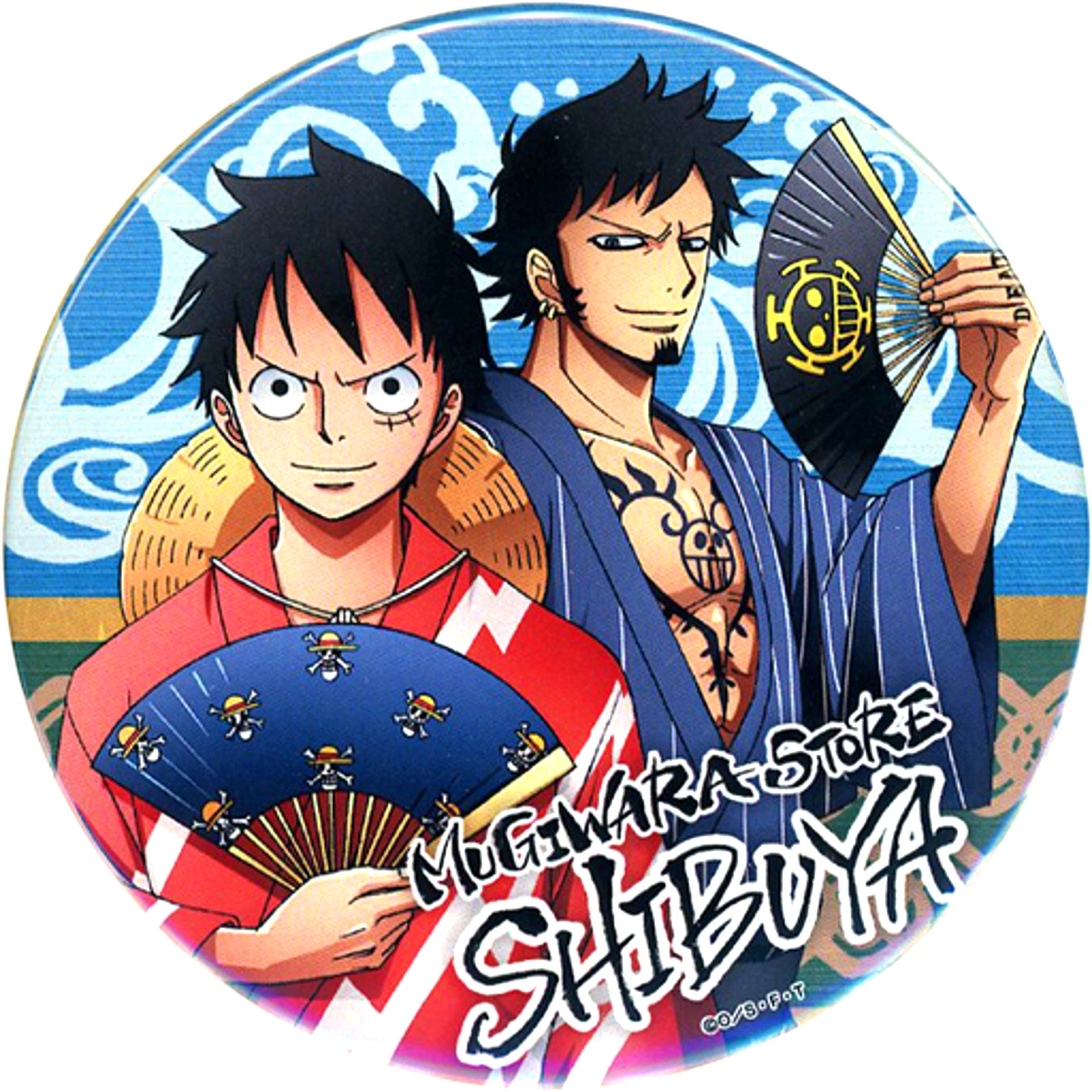Monkey D. Luffy & Trafalgar Law Yukata Gotochi Button One Piece Shibuya Main Store Limited [USED]