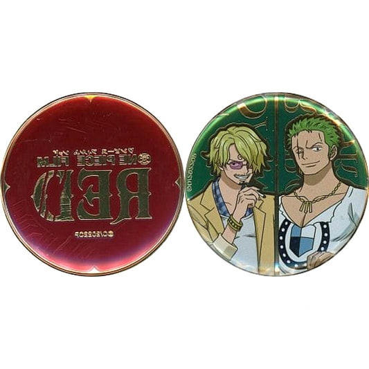 Roronoa Zoro Sanji One Piece Film Red Set of 2 Metal Button animate Limited Advance Ticket Included Benefits [USED]