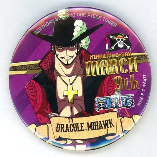 One Piece Dracule Mihawk Birthday Can Badge 2016 Tokyo One Piece Tower Limited Buttons [USED]