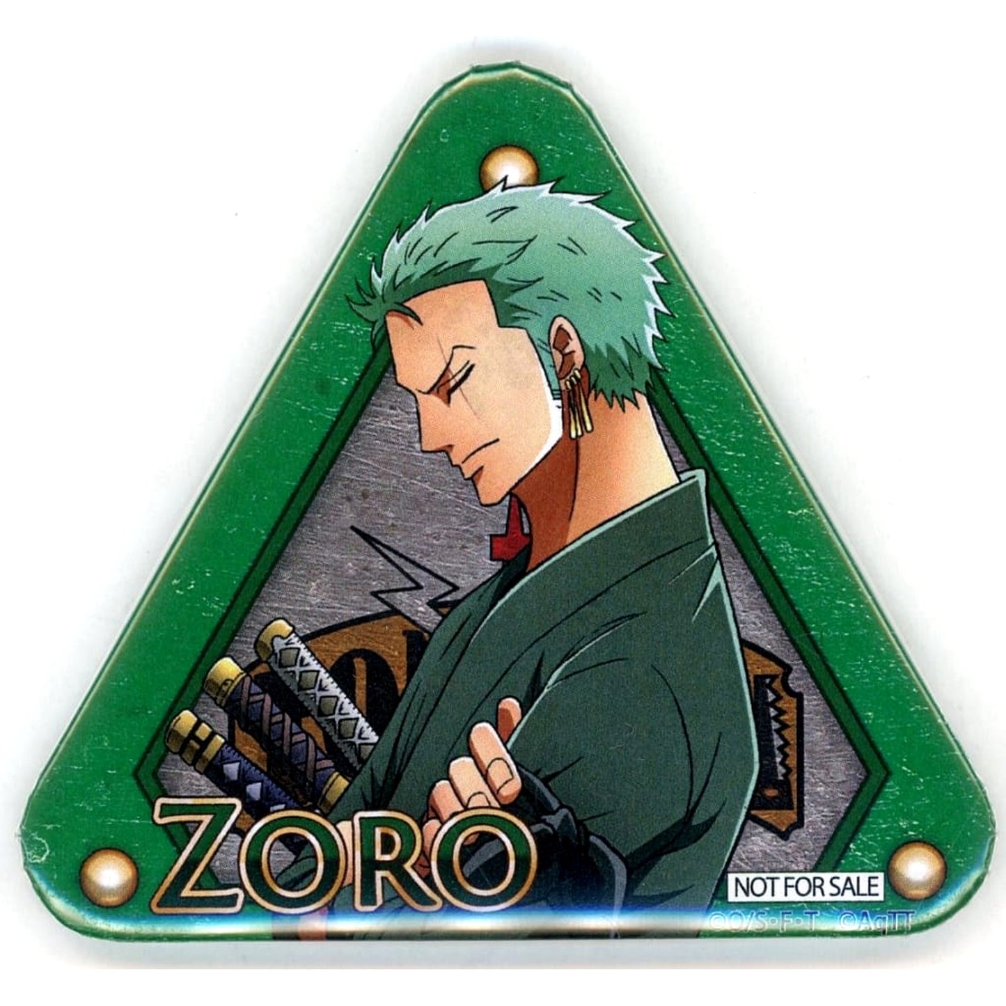 Roronoa Zoro Bottom Left Name One Piece Tongari Button Tongari Seal Rally Mission Clear Prize [USED]