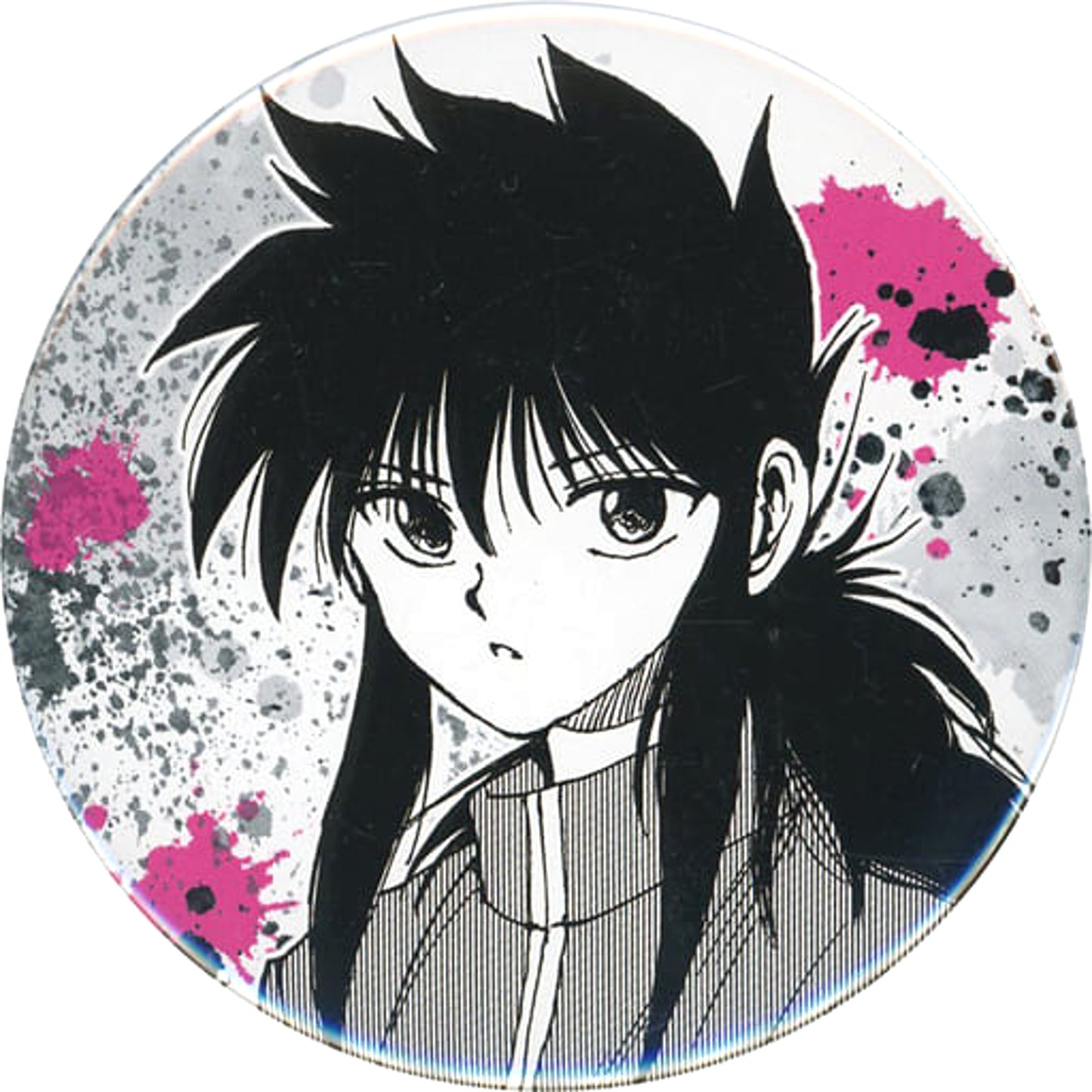 Yu Yu Hakusho Kurama Monochrome Collection Can Badge Yoshihiro Togashi Exhibition Puzzle Limited Buttons [USED]