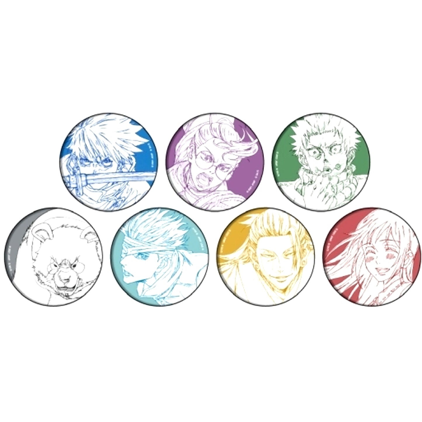 Set of 7 Button Jujutsu Kaisen 0 The Movie 01 Velvet Specification [USED]