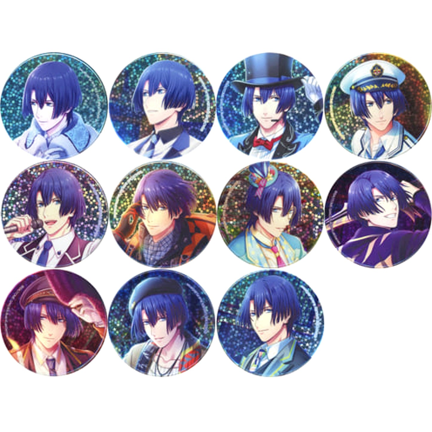 Uta no Prince Sama Shining Live Masato Hijirikawa Trading Star Hologram Can Badge Masato Hijirikawa Collection animate Limited All 11 Types Set Buttons [USED]