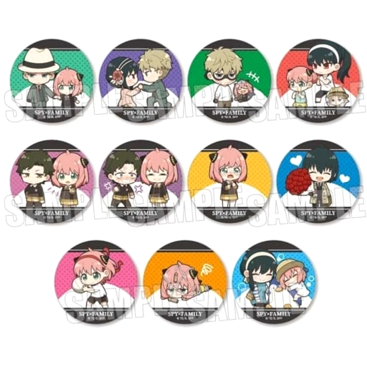 SPY x FAMILY Anya Forger & Others Trading Can Badge Puchimemo! All 11 Types Set Buttons [USED]