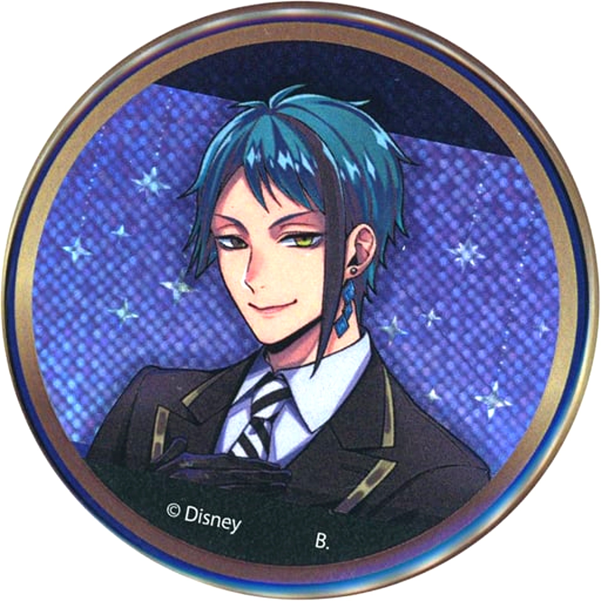 Jade Leech Disney Twisted-Wonderland Hapikuro! School Uniform Hologram Button [USED]