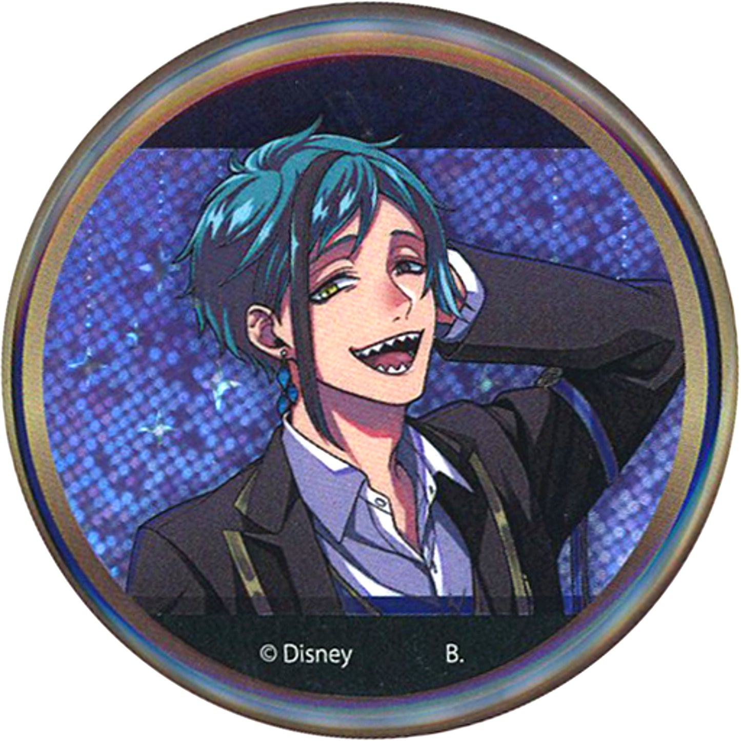 Floyd Leech Disney Twisted-Wonderland Hapikuro! School Uniform Hologram Button [USED]