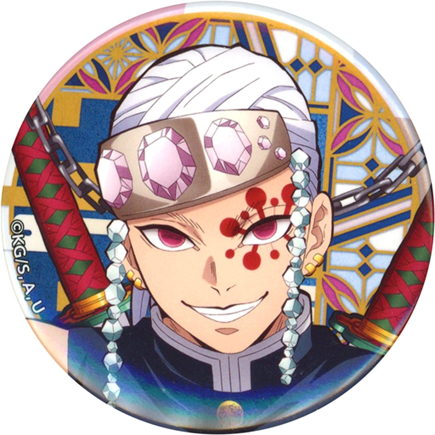 Tengen Uzui Smile D Demon Slayer Kimetsu no Yaiba Button [USED]