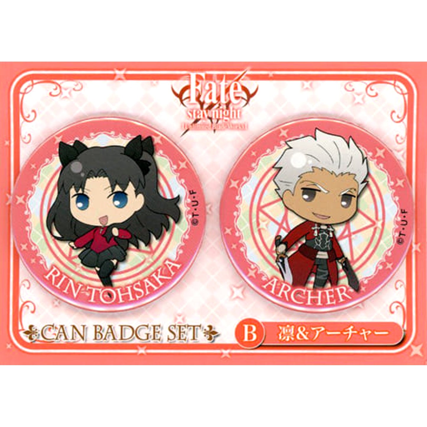 Fate/stay night: Unlimited Blade Works Rin Tohsaka Archer Can Badge Set B Set of 2 Buttons [USED]