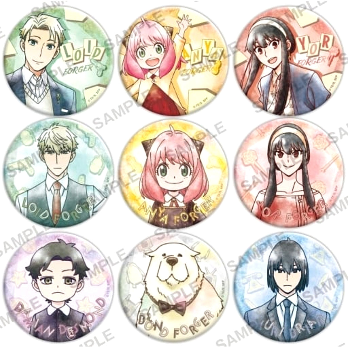 SPY x FAMILY Anya Forger & Others Grunge Design Can Badge +76 All 9 Types Set Buttons [USED]