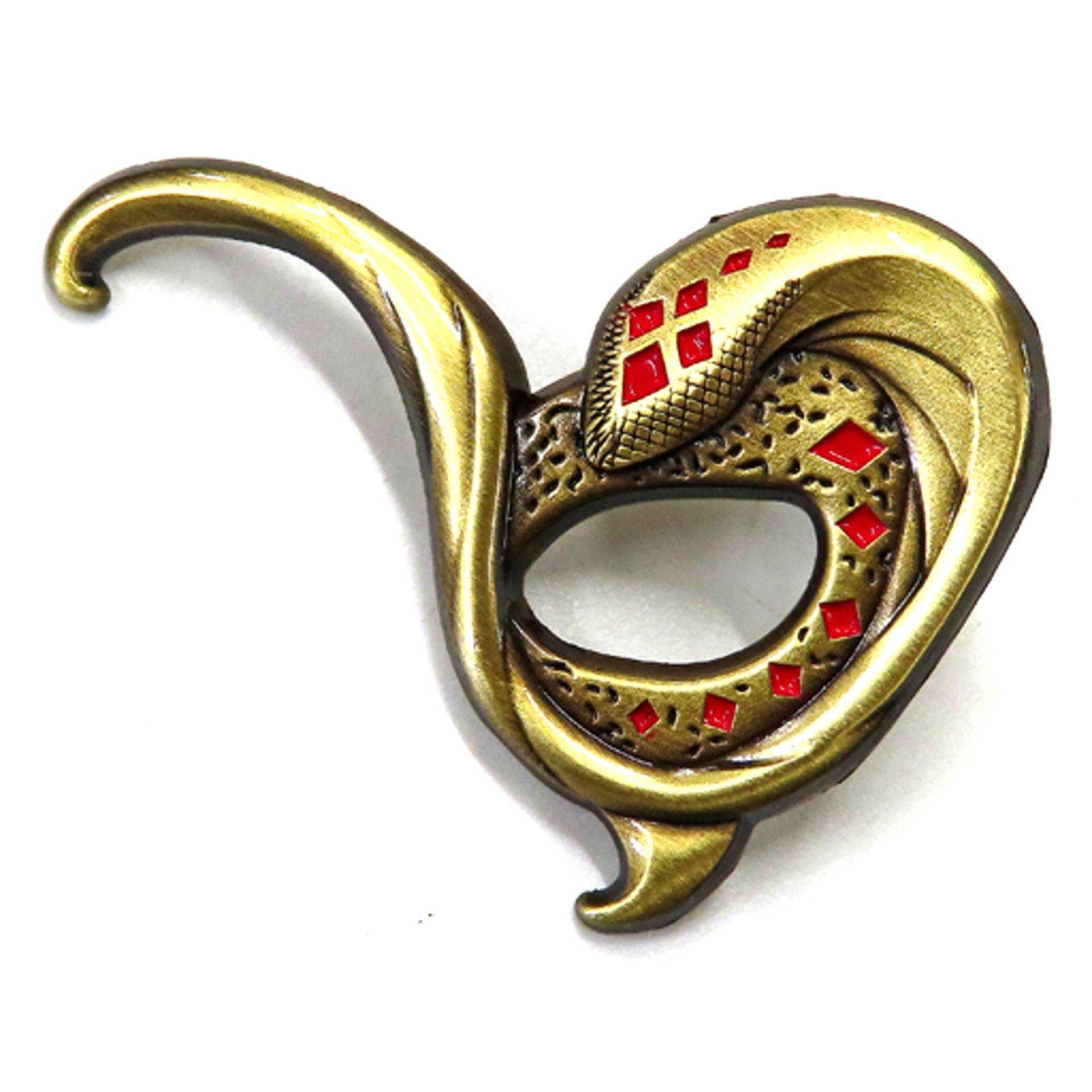 Jamil Viper Disney Twisted-Wonderland Glorious Masquerade Crimson Flower and Bell of Salvation Pins Collection Masquerade Dress Ver. [USED]