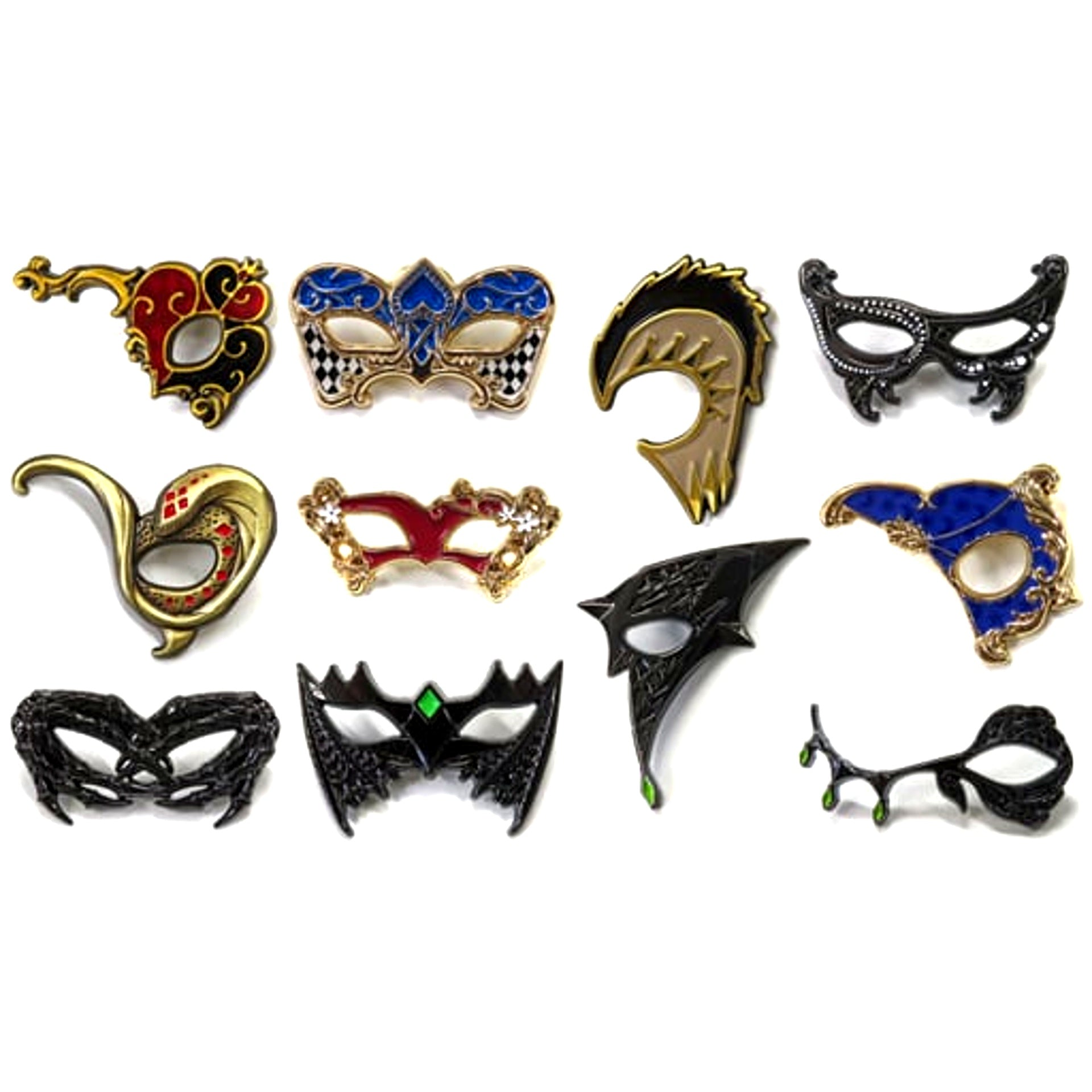 Set of 11 Disney Twisted Wonderland Glorious Masquerade Crimson Flower and Bell of Salvation Pins Collection Masquerade Dress Ver. [USED]