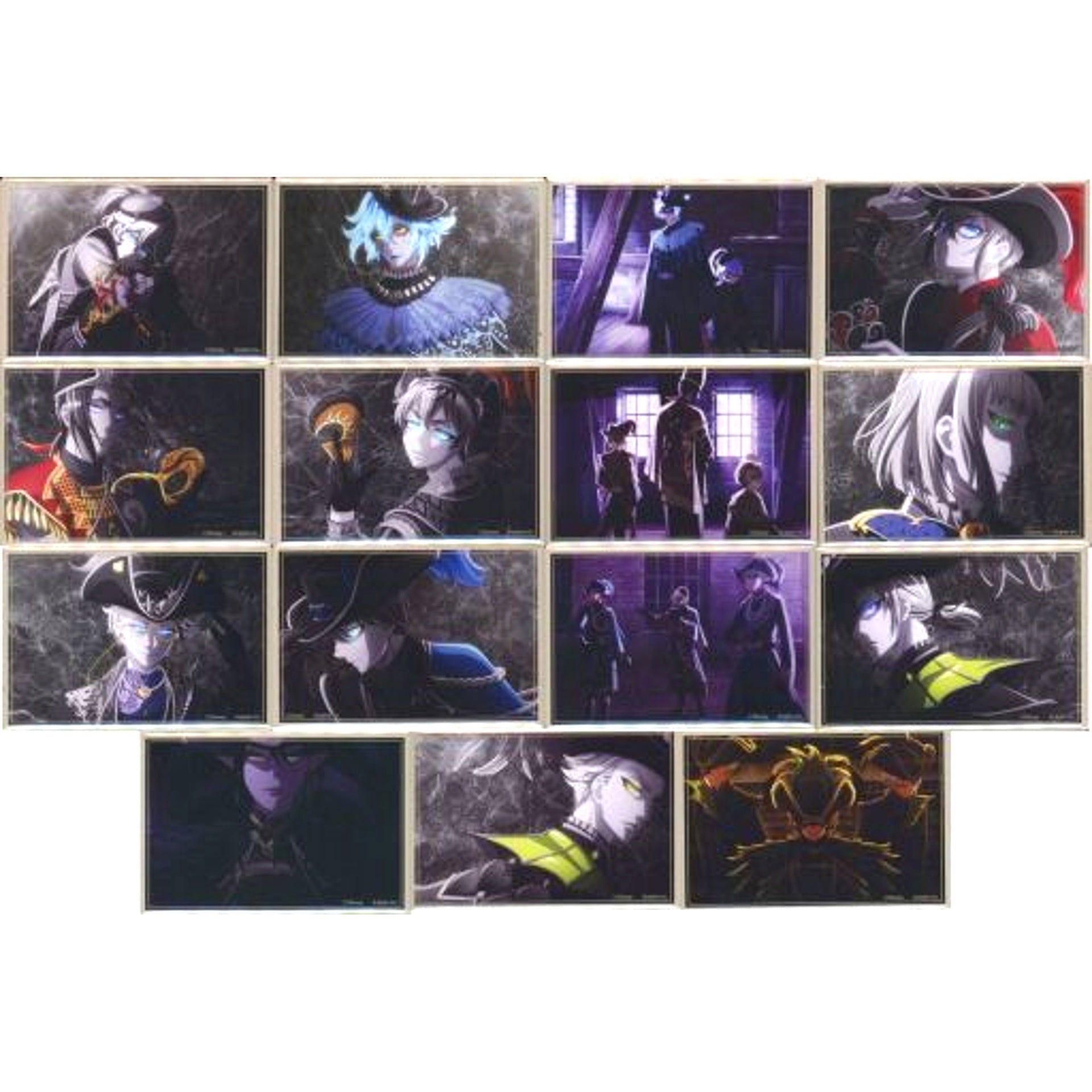 Set of 15 Disney Twisted Wonderland Glorious Masquerade Crimson Flower and Bell of Salvation Animation Button Collection Masquerade Dress Ver. [USED]