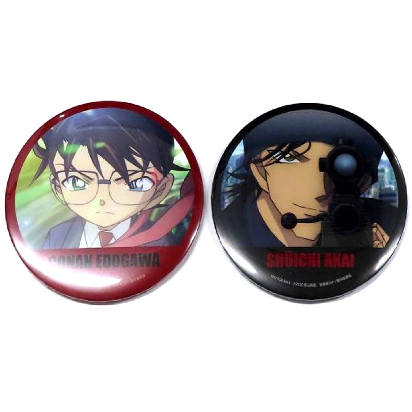Conan Edogawa & Shuichi Akai Original Button 100mm Set of 2 Bonus Item for Blu-ray DVD Movie Detective Conan The Scarlet Bullet Animate [USED]
