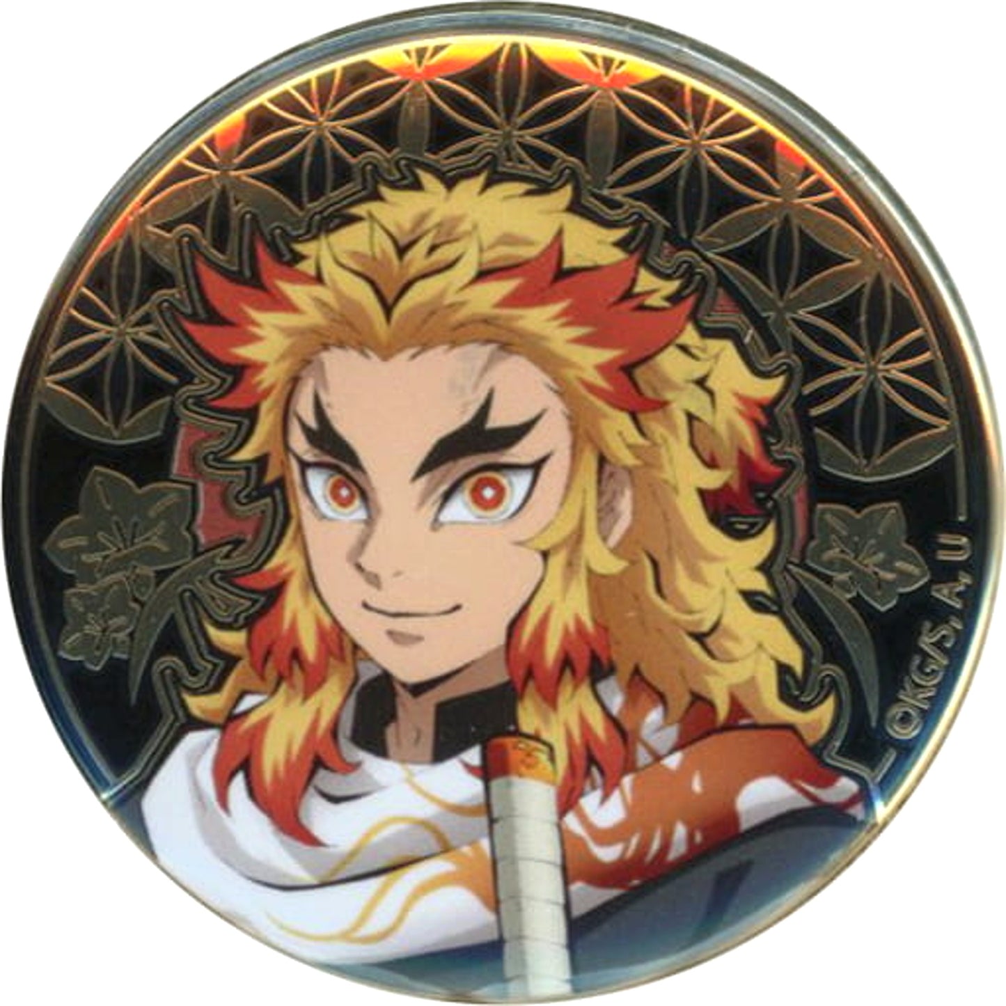 Kyojuro Rengoku Demon Slayer: Kimetsu no Yaiba Relief Metal Button animate Girls Festival 2022 Limited [USED]