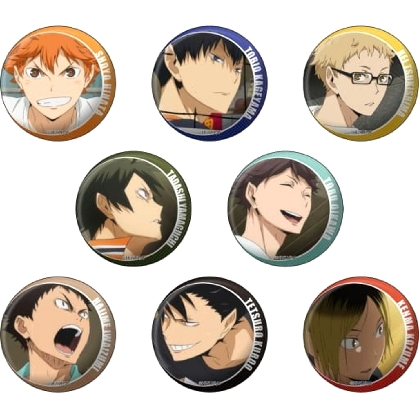 Shoyo Hinata & Others Haikyu!! All 8 Types Set Hundred Faces Button [USED]