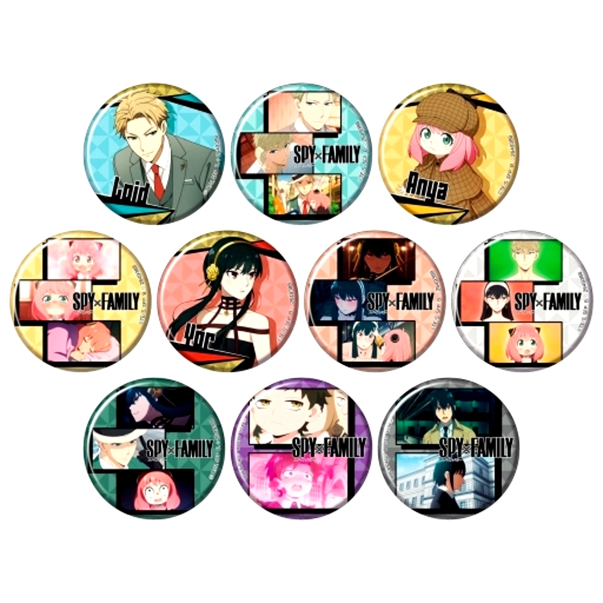 Set of 10 Spy x Family Assort Collection 2 Hologram Button [USED]