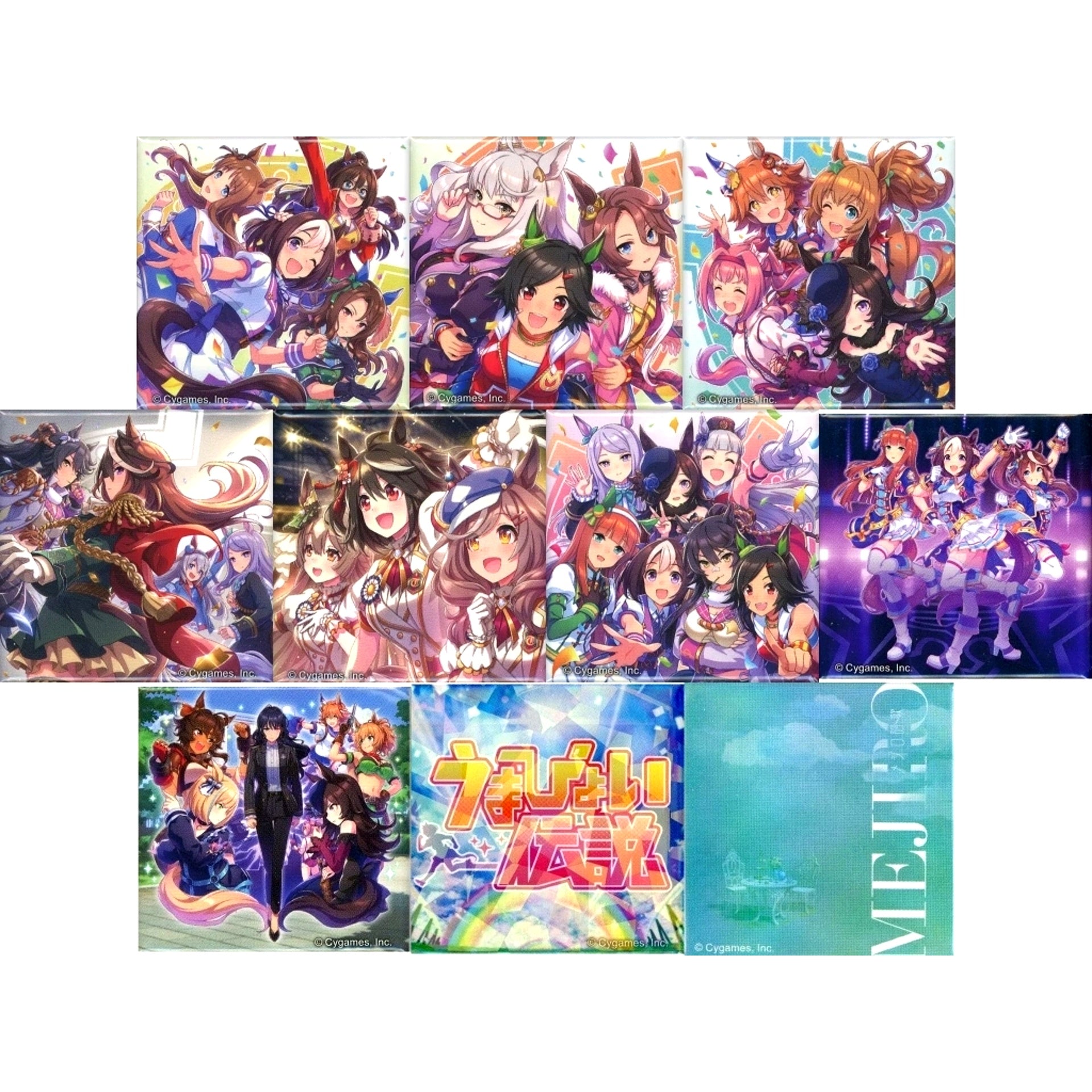 Set of 10 Group Uma Musume Pretty Derby Official Trading Square Button 4th EVENT SPECIAL DREAMERS!! EXTRA STAGE [USED]