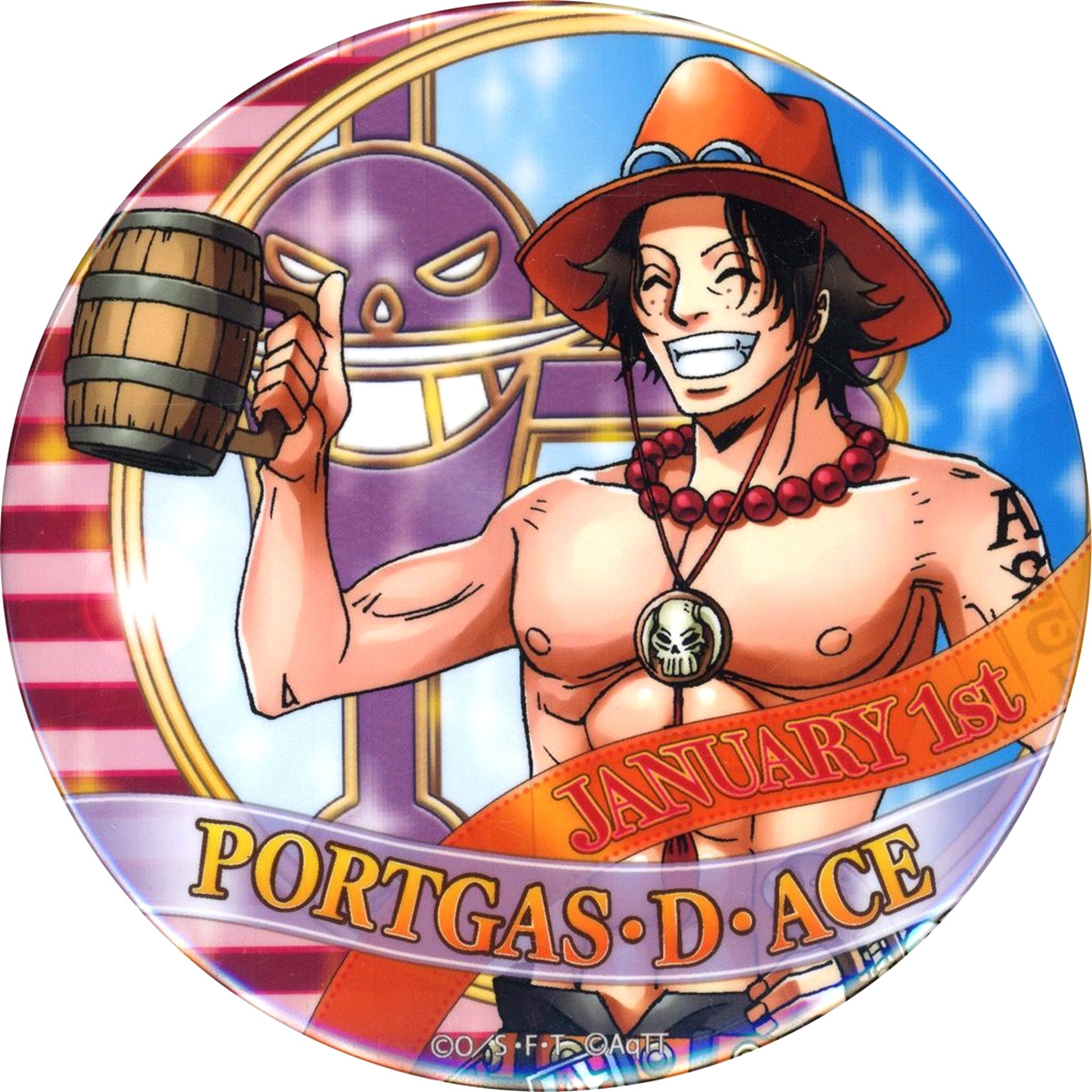 Portgas D. Ace One Piece Birthday Commemorative Button 2019 Mugiwara Store Tokyo One Piece Tower Store Ltd [USED]