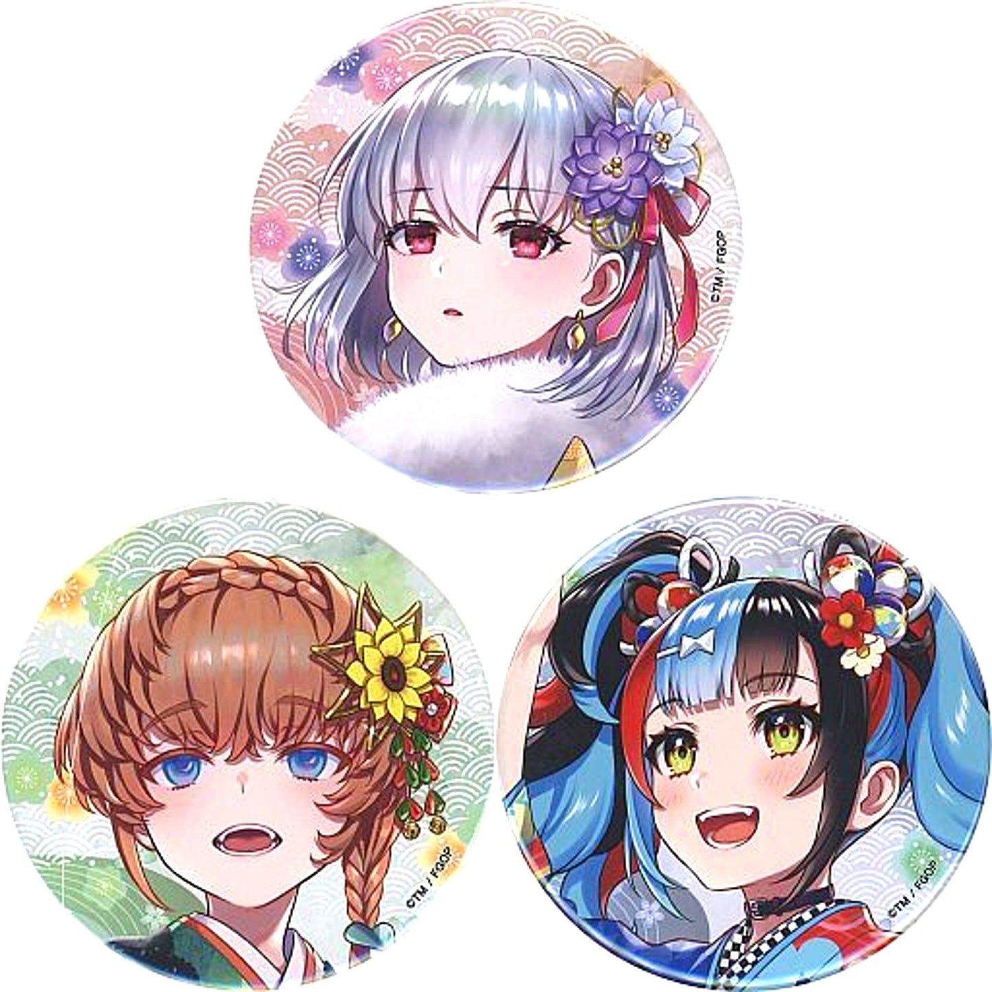 Set of 3 Van Gogh & Kama & Sei Shounagon Fate/Grand Order C99 En Morikura Illustration Chaldea Komachi Set Button Single Item [USED]