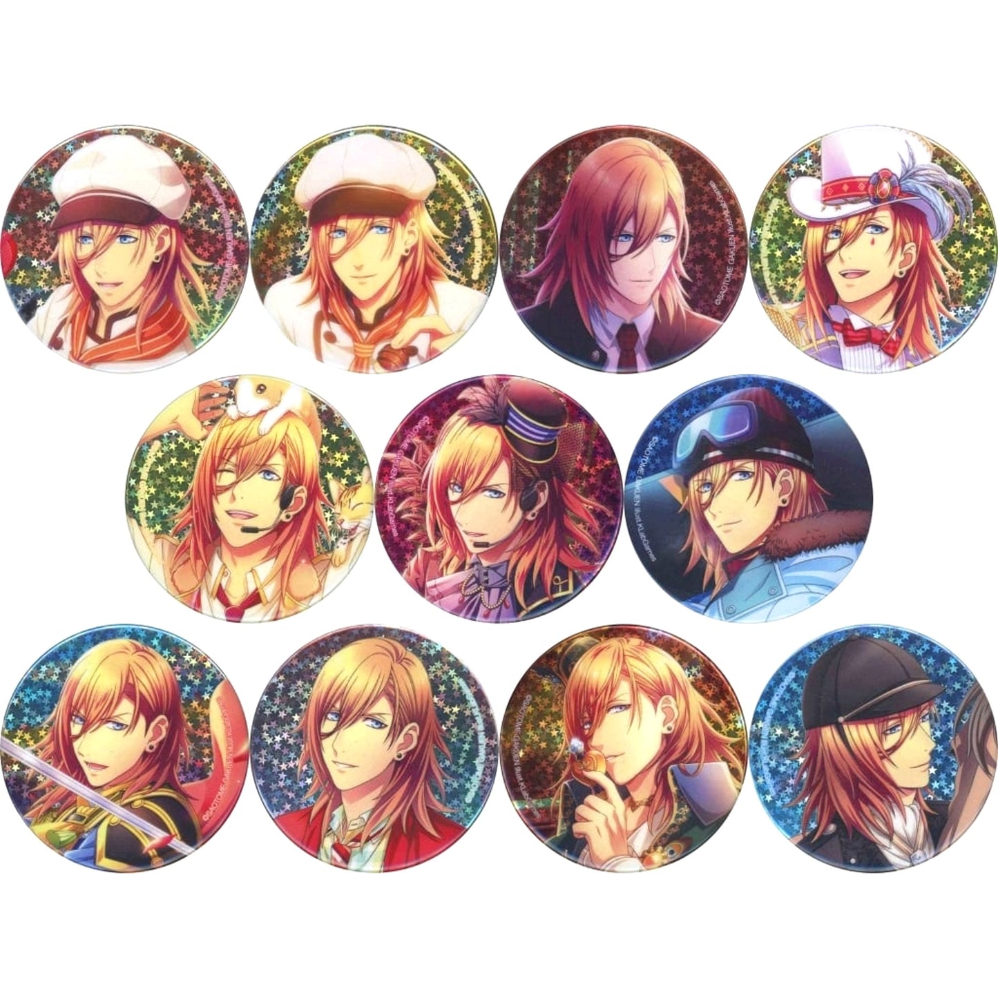 Uta no Prince Sama Shining Live Ren Jinguji Trading Star Hologram Can Badge Jinguji Ren Collection animate Limited All 11 Types Set Buttons [USED]