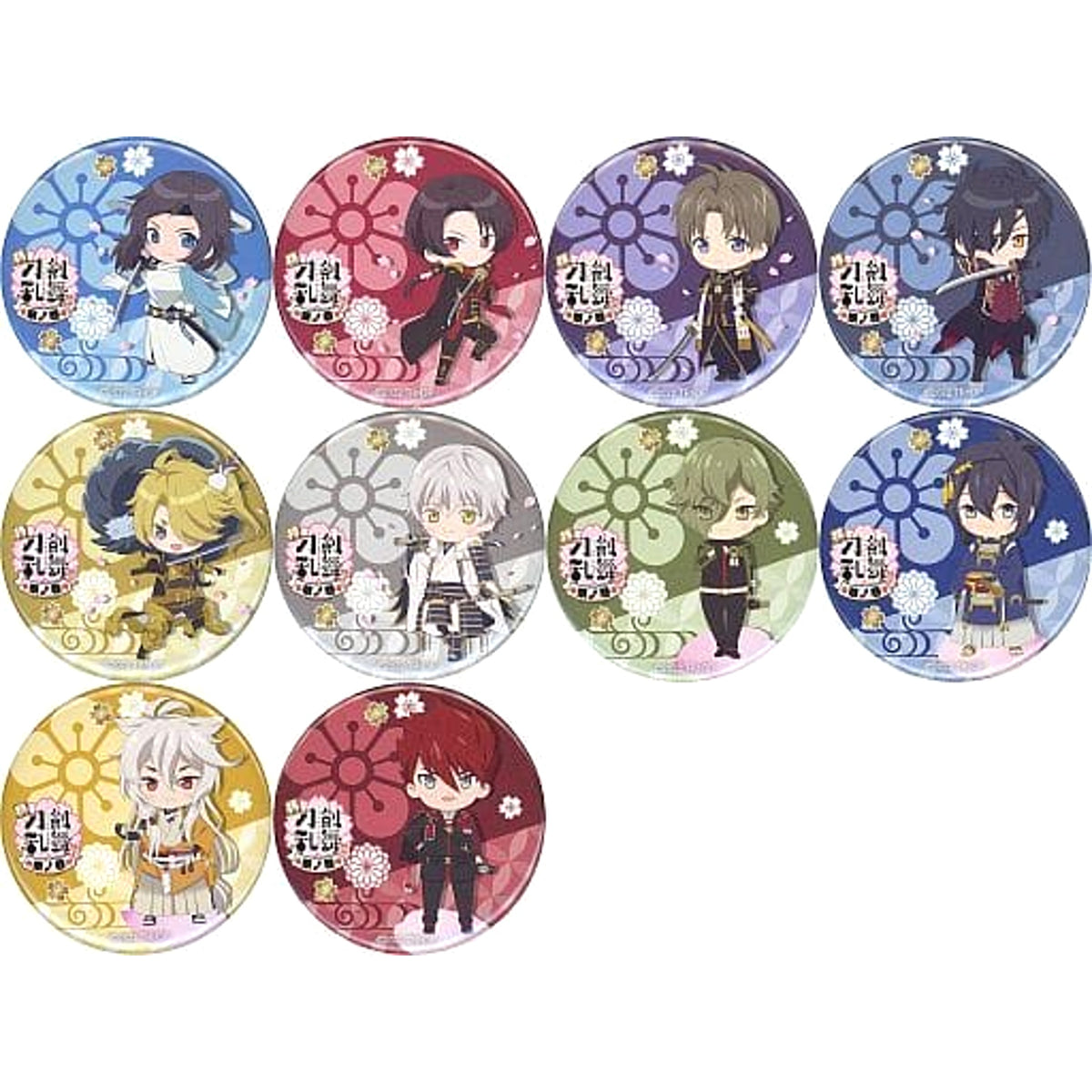 Toku: Touken Ranbu Hanamaru Hana no Maki Yamatonokami Yasusada & Others Hana Chibi Character Trading Can Badge A All 10 Types Set Buttons [USED]