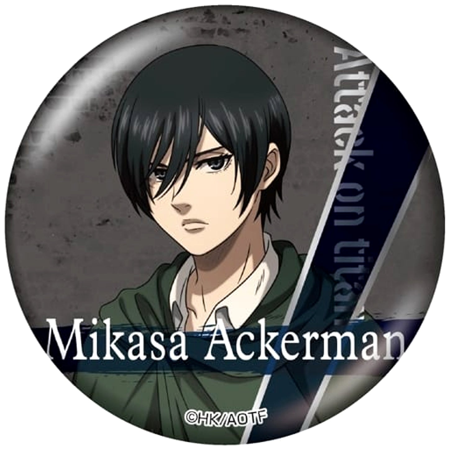 Attack on Titan Mikasa Ackerman B Newly Drawn Random Can Badge Buttons [USED]
