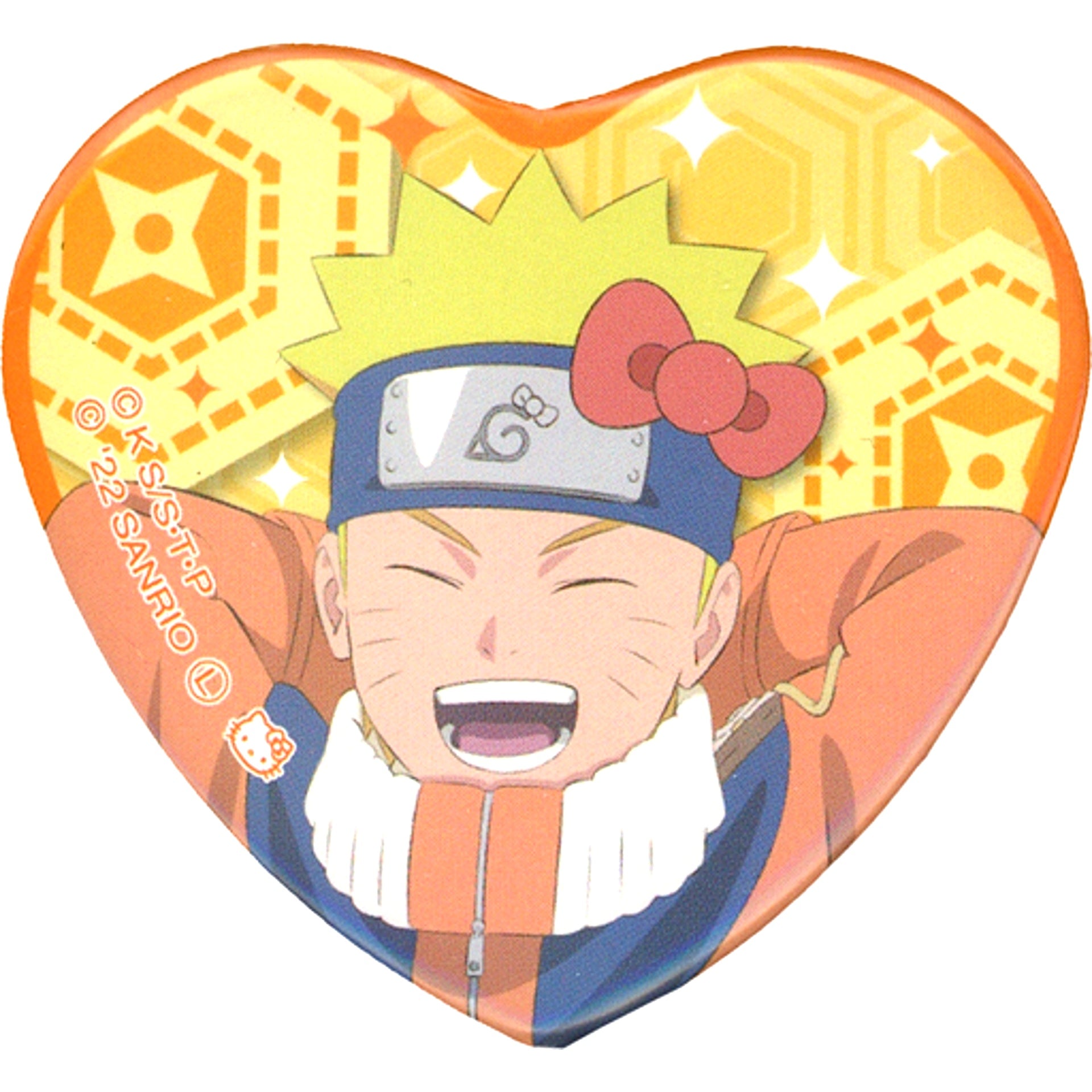 Naruto Uzumaki x Hello Kitty Naruto x Sanrio Characters Heart Hologram Button Full Body Shonen Arc [USED]
