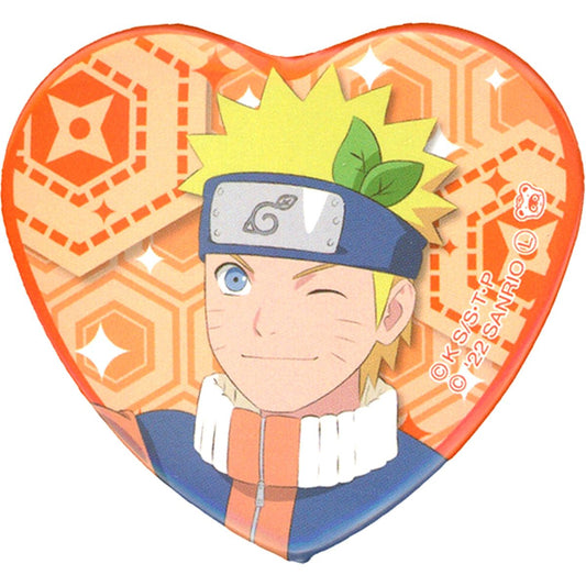 Naruto Uzumaki Naruto X Sanrio Characters Pokopon Diary Heart Shaped Holo Badge Full Size Shonen Hen [USED]