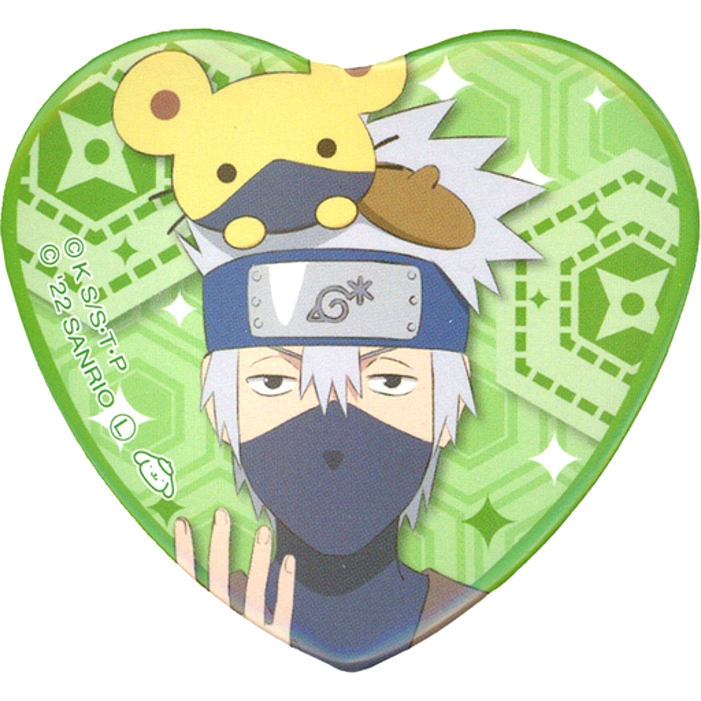 Kakashi Hatake x Pompompurin Naruto x Sanrio Characters Heart Hologram Button Full Body Shonen Arc [USED]
