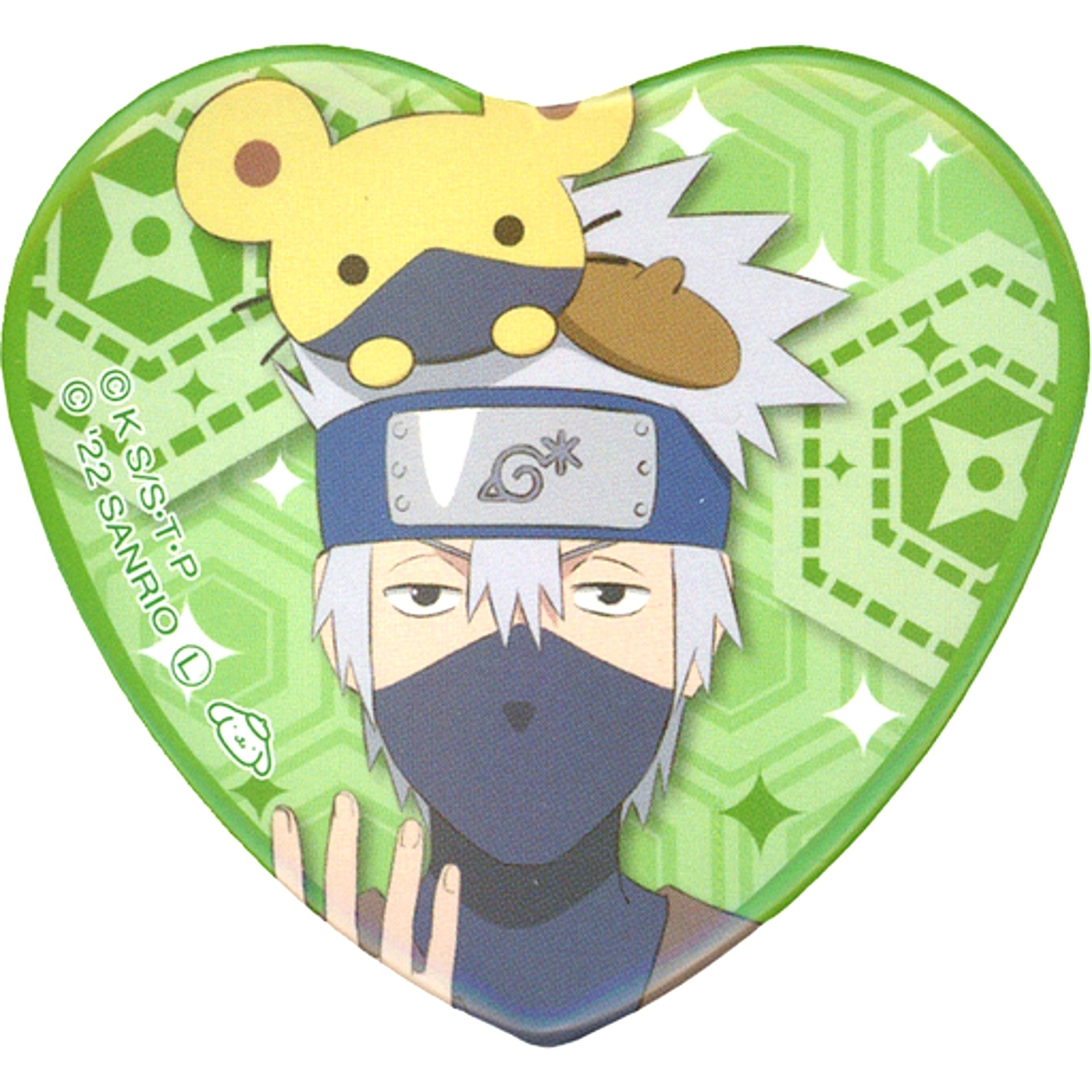 Kakashi Hatake x Pompompurin Naruto x Sanrio Characters Heart Hologram Button Full Body Shonen Arc [USED]
