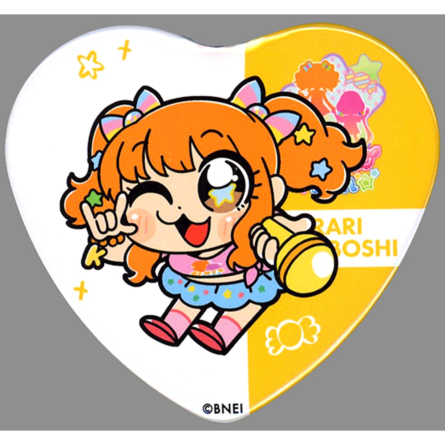 Kirari Moroboshi - Deformed The Idolmaster Cinderella Girls x bkub Collabo Cafe The Idolmaster Cinderella Girls x Bukubu Okawa Heart-shaped Tin Badge Collection B [USED]