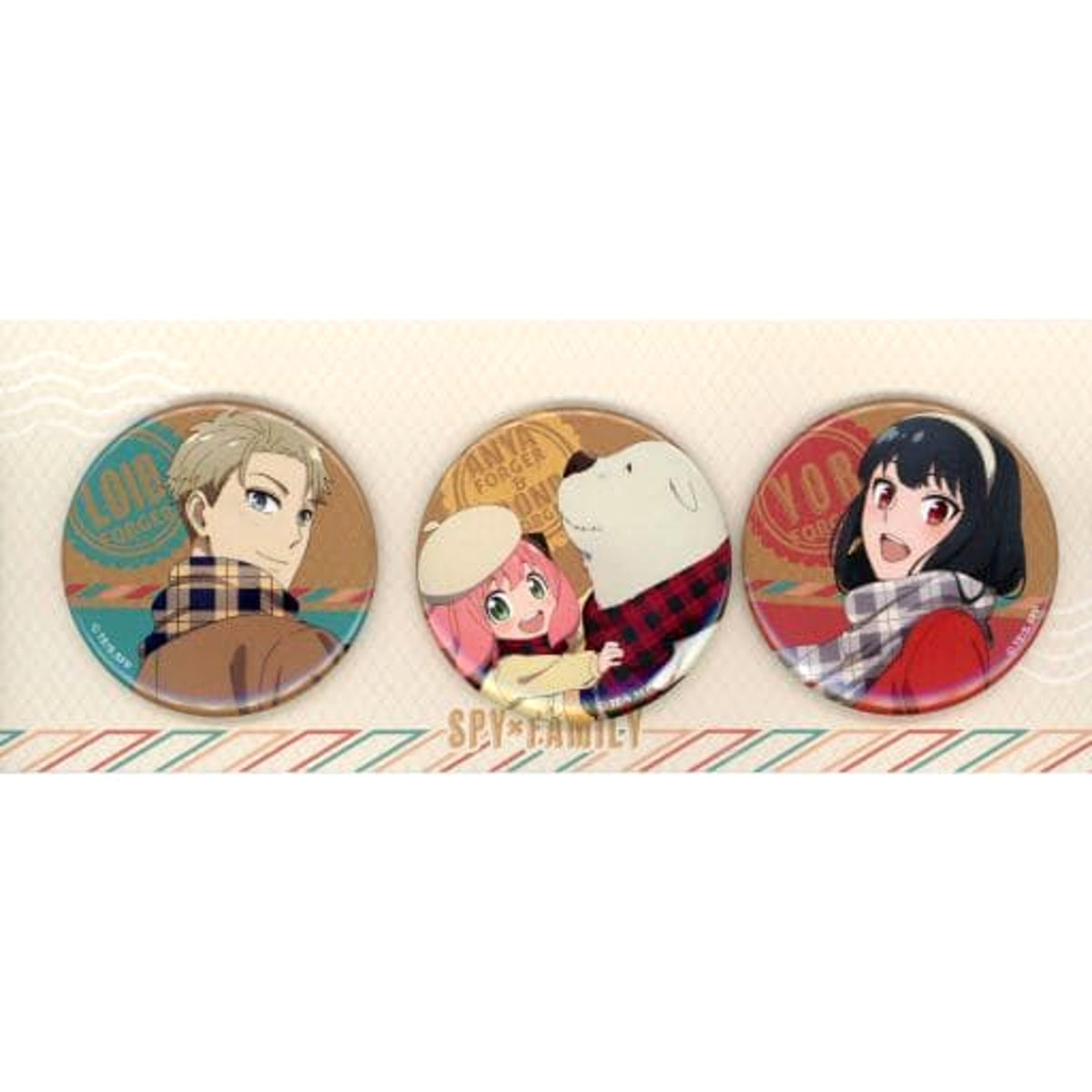 SPY x FAMILY Forger Family Newly Drawn Can Badge JF2023 Ver. Jump Festa 2023 Limited Set of 3 Buttons [USED]