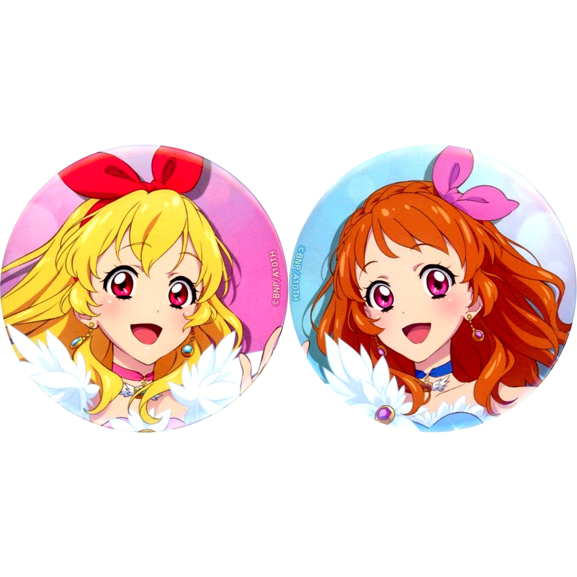 Ichigo Hoshimiya & Akari Ozora Button Set of 2 Aikatsu Planet! Movie / Aikatsu! 10th Story Future Starway Theater Goods [USED]