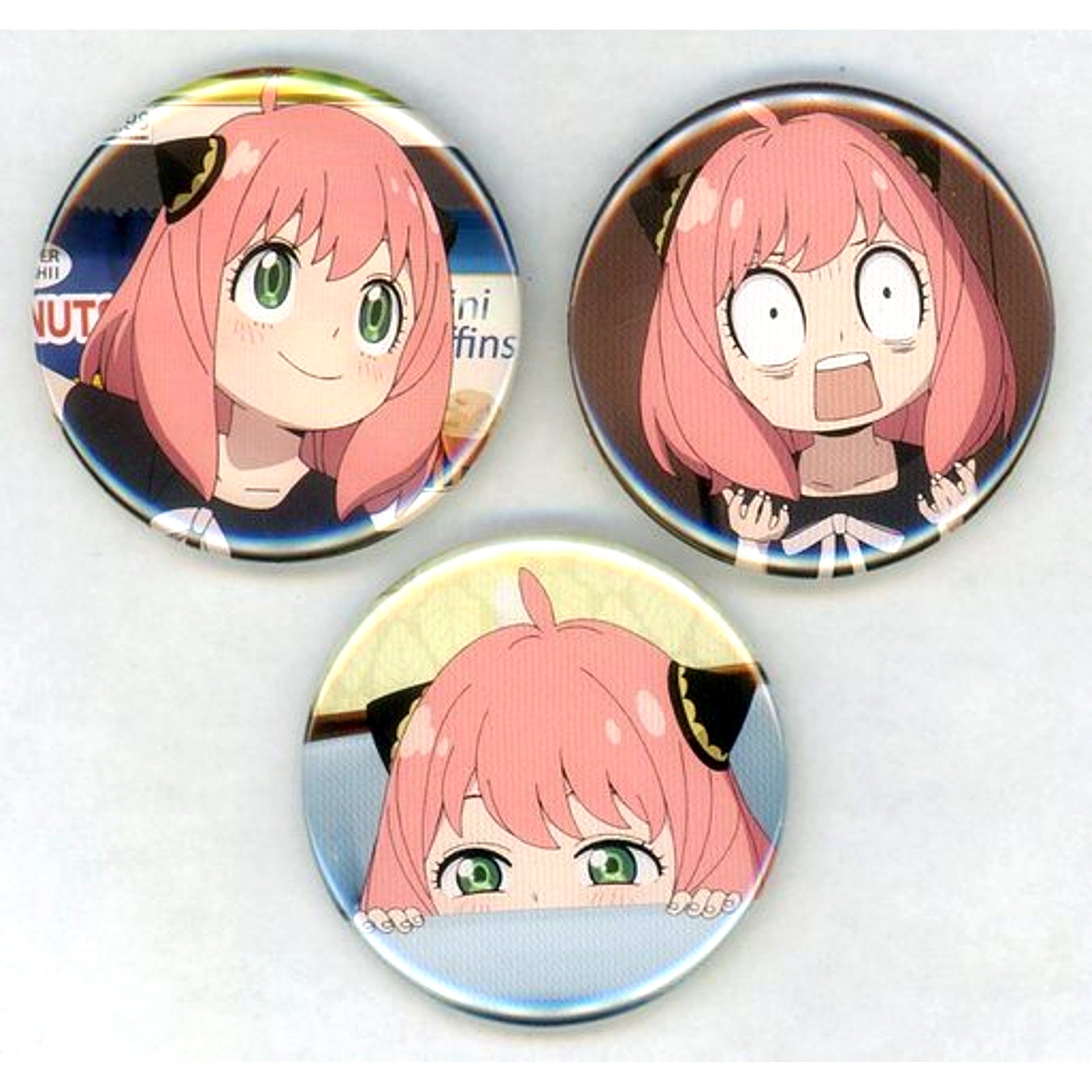 Anya Forger Spy x Family Vol.1 - Vol.3 Blu-ray DVD Animate Bonus Anya Scene Shot Button Set of 3 Single Item [USED]