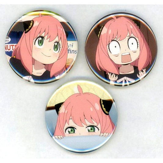 Anya Forger Spy x Family Vol.1 - Vol.3 Blu-ray DVD Animate Bonus Anya Scene Shot Button Set of 3 Single Item [USED]